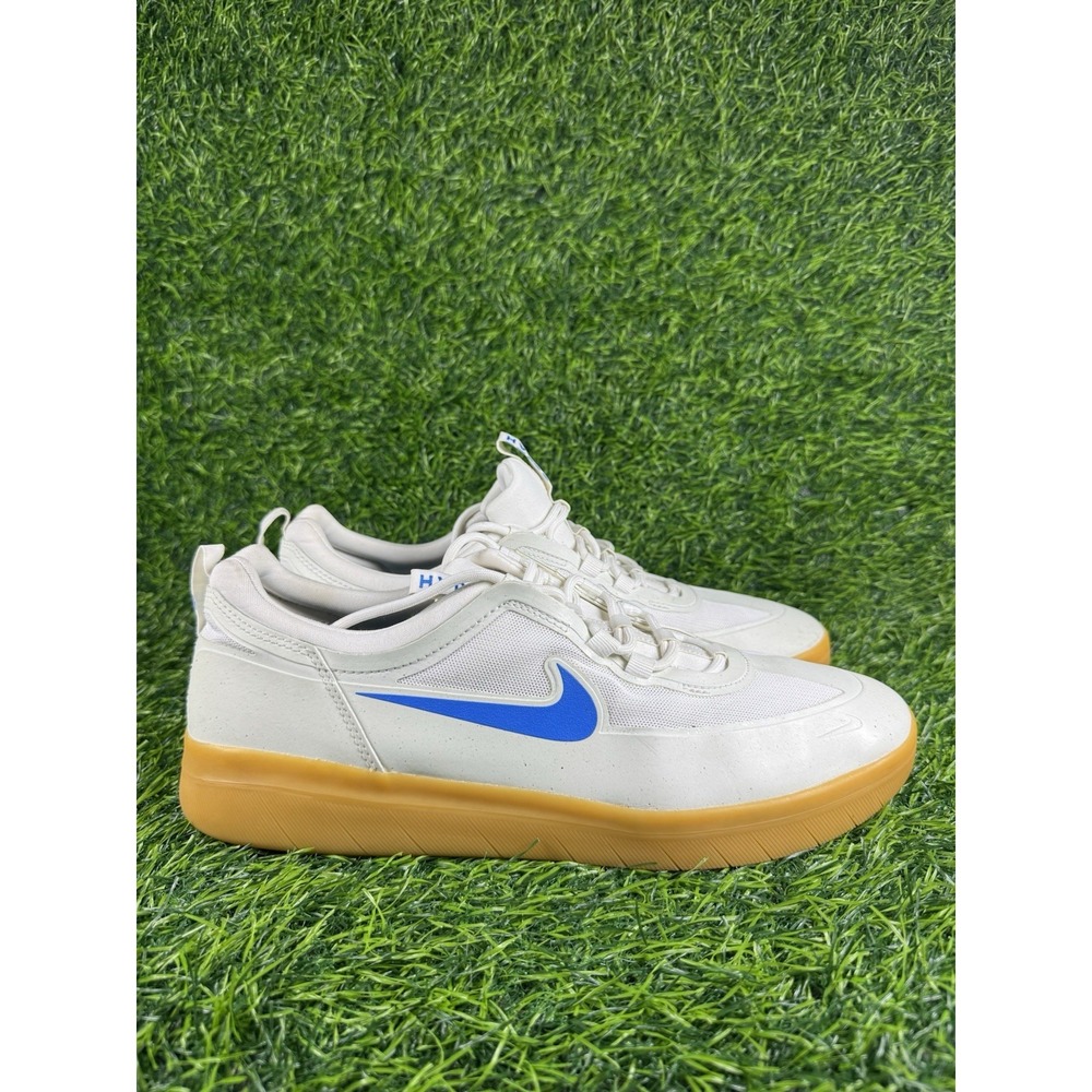 Nike SB Nyjah Free 2 Mens Skate Shoes White Blue Gum BV2078-101 Size 12